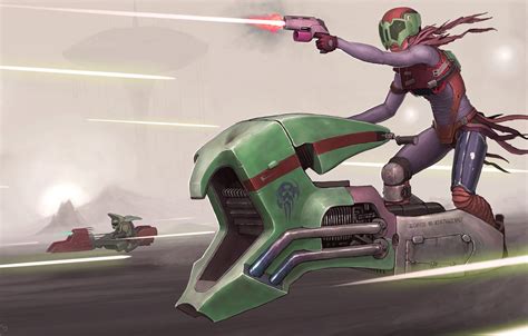 Wallpaper fiction, star wars, bike, art, Speeder bike images for desktop, section фантастика ...