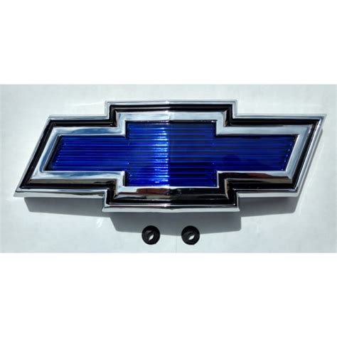 ’71-’72 Chevrolet Grill Emblem with Fasteners – Chrome with Blue Bow ...