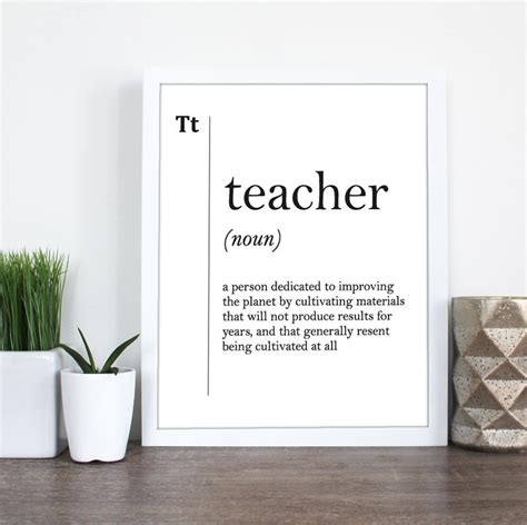 Teacher Funny Definition Poster Gift for College Coworker School Teacher Dorm Wall Art ...