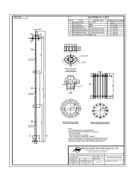 20m High Mast Pole | PDF | Mechanical Engineering | Building Engineering