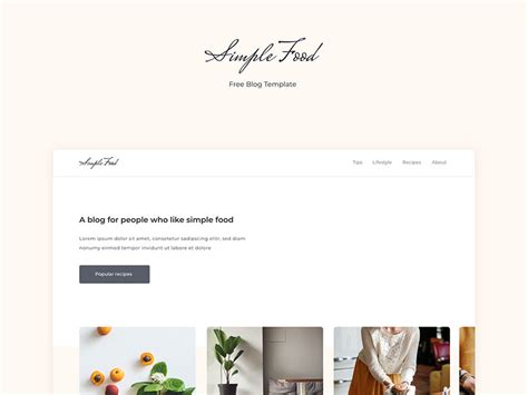 Responsive Food Blog Template - Freebie Supply