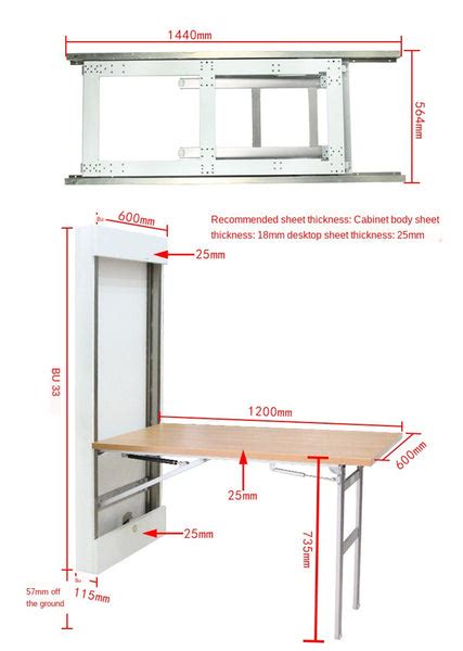 Wall Mounted Invisible Folding Table Mechanism Set - kavaslent