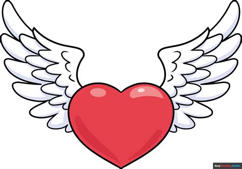 How to Draw a Heart with Wings - Really Easy Drawing Tutorial