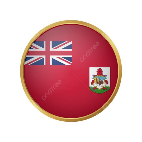 Bermuda Clipart PNG Images, Bermuda Flag Vector With Circle Golden ...