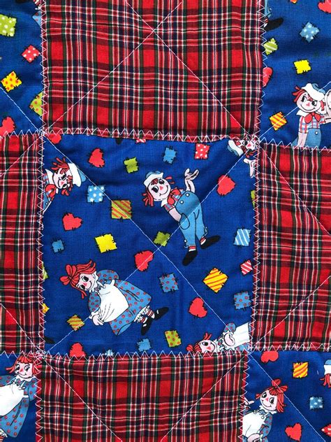 Raggedy Ann and Andy Kid's Quilt Toddler Quilt Baby Blanket Lap Throw Receiving Blanket Stroller ...