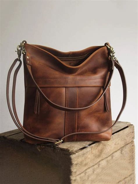 Women Vintage Brown PU Leather Shoulder Bag Crossbody Purse | Purses ...