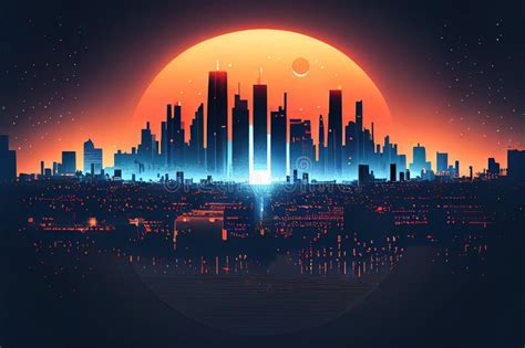 Minimalistic Futuristic City Background. Generative AI Stock Image - Image of creative ...