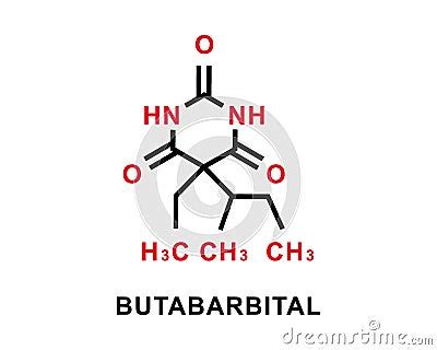 Butabarbital Chemical Formula. Butabarbital Chemical Molecular Structure. Vector Illustration ...