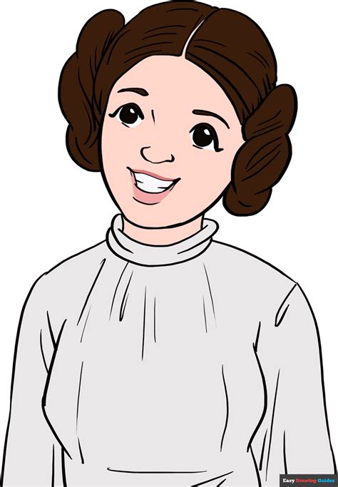 How to Draw Princess Leia - Really Easy Drawing Tutorial