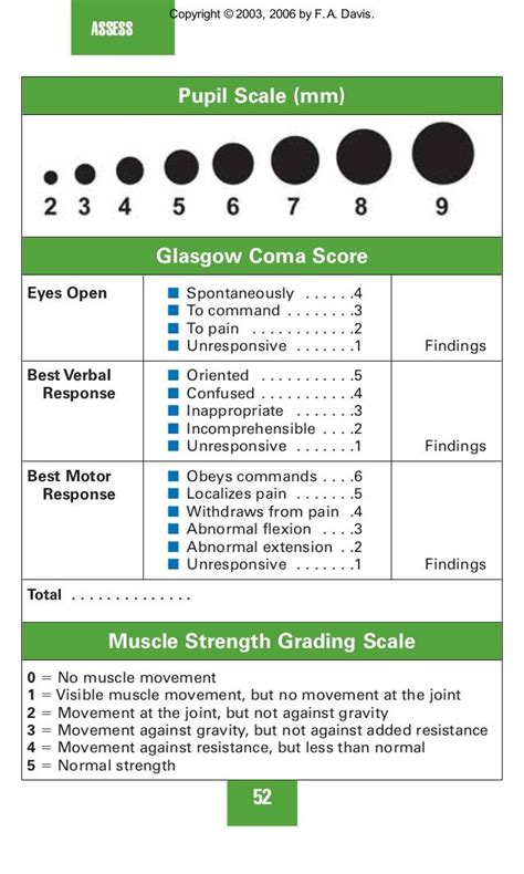 Printable Pupil Size Chart