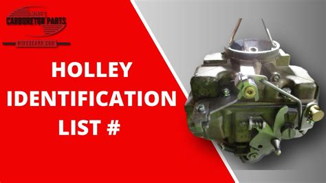 Holley Carburetor Identification Guide