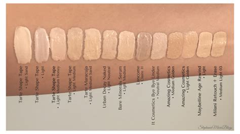 Tarte Shape Tape Swatches • Light Medium Under Eye Concealer Comparison