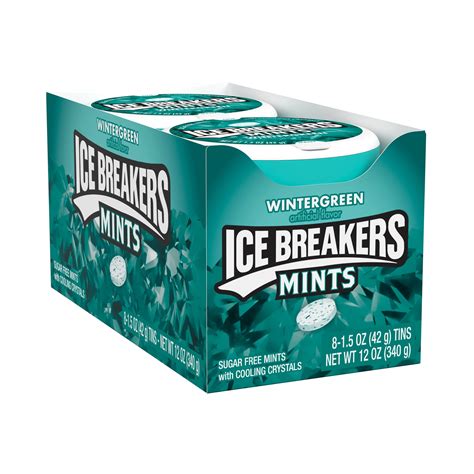 ICE BREAKERS, Wintergreen Flavored Sugar Free Breath Mints, Bulk Mint ...