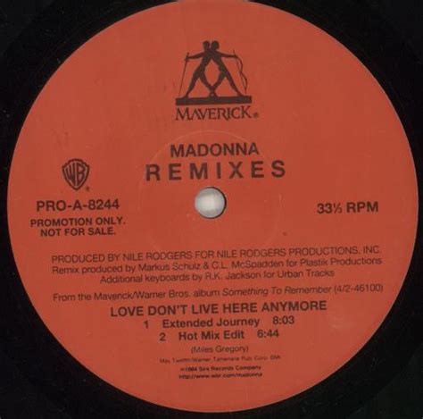 Madonna Love Don't Live Here Anymore - Red Label US Promo 12" vinyl ...