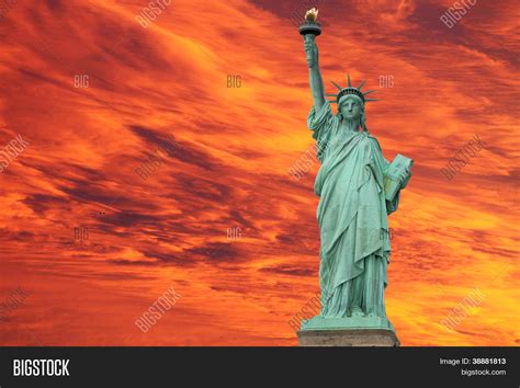 Statue Of Liberty At Sunset