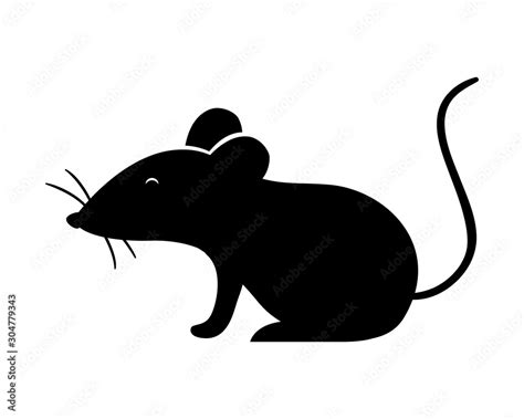 Isolated mouse silhouette vector design Stock Vector | Adobe Stock