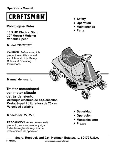 Craftsman Riding Mower Manual Lt2000