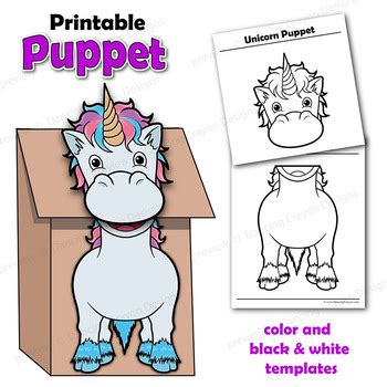 Unicorn Craft Activity | Paper Bag Puppet Template by Dancing Crayon ...