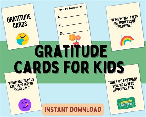 Gratitude Cards for Kids Gratitude Cards Printable Thank You Activity ...