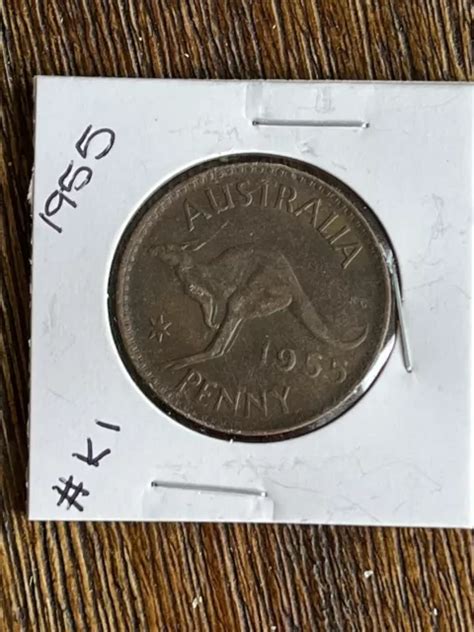 🐸1955 AUSTRALIAN PENNY🐸QUEEN Elizabeth Ii Bronze Penny #K1🐸 $1.95 ...