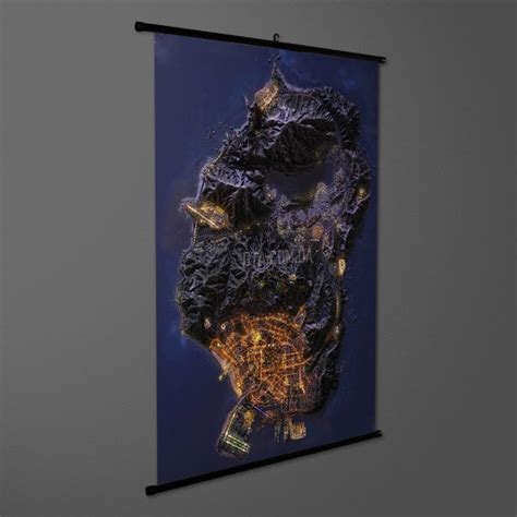 Gta V Blueprint Satellite Map Silk Fabric Wall Art Poster Print ...