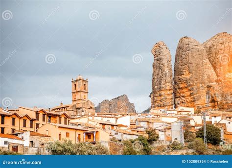 Aguero village in Spain stock photo. Image of rock, ancient - 102809354