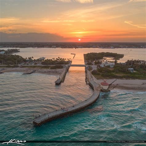 Boynton Beach Inlet Sunset Aerial Palm Beach County