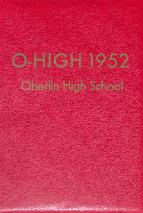 1952 yearbook from Oberlin High School from Oberlin, Ohio for sale