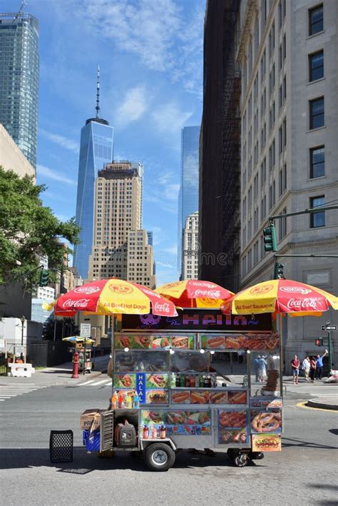 Street Food Cart in Manhattan, NYC Editorial Stock Photo - Image of ...