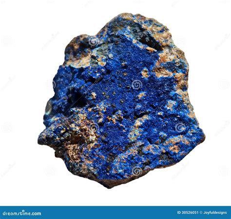 Azurite Cobalt Blue Stone Isolated On White Stock Image - Image: 30526051