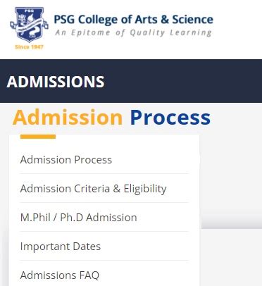 PSG College Admission of Arts and Science Coimbatore 2025 Application ...