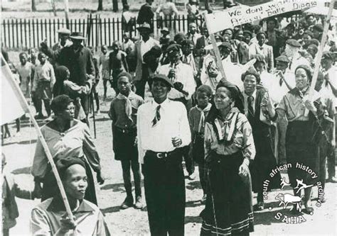 SAHA - South African History Archive - Lilian Ngoyi leading anti-pass march in the 1950's