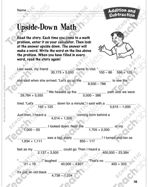 Upside-Down Math (calculator activity): Addition and Subtraction Activity by