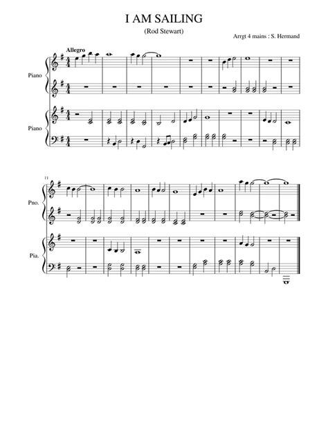 I AM SAILING de Rod Steward Sheet music for Piano | Download free in PDF or MIDI | Musescore.com