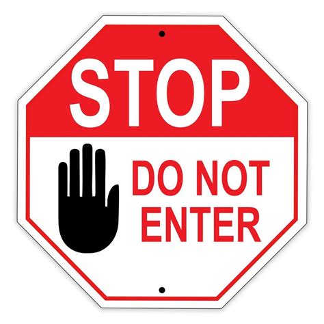 Stop Do Not Enter Road Wall Decor Novelty Street Notice Aluminum Metal ...