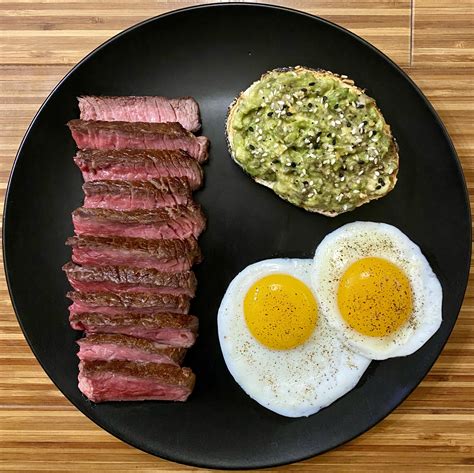 Top Sirloin Steak & Eggs w/ Avocado Toast: $2.60 : r/BreakfastFood