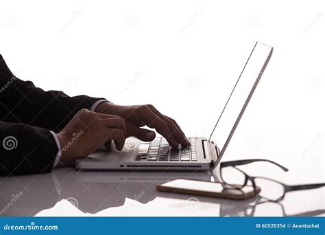 Silhouette Hands Typing on the Laptop Keyboard Stock Photo - Image of suit, side: 60520354