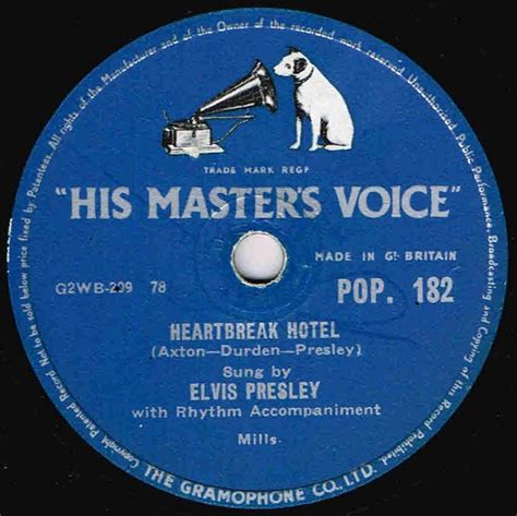 Elvis Presley - Heartbreak Hotel (1956, Shellac) | Discogs