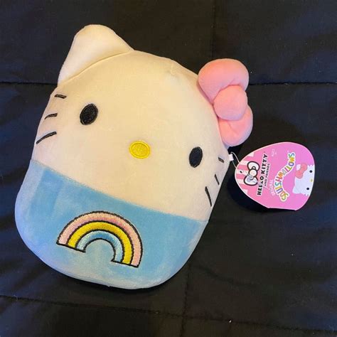 Squishmallow HELLO KITTY 7" Blue with Rainbow Free SHIP NWT Sanrio ...