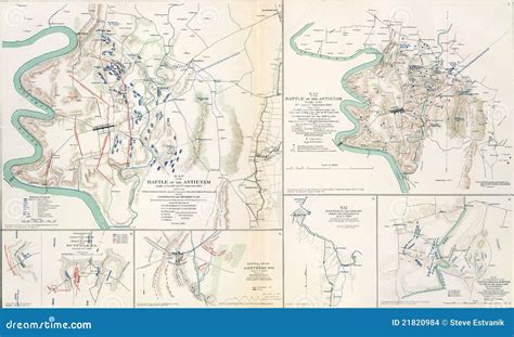 Maps Of The Battlefield Of Antietam, 1862 Stock Illustration - Illustration: 21820984