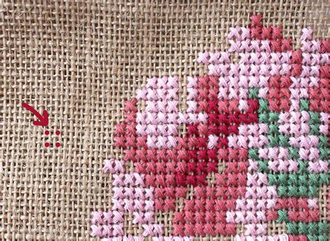 Rose Cross Stitch Burlap Bag Tutorial - The Polka Dot Chair