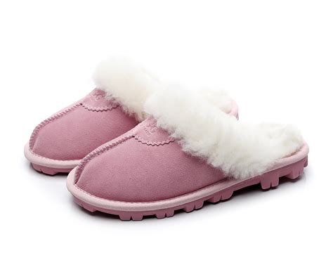 UGG Slippers-Australia Premium Sheepskin, Anti-Slip Fluffy Fur Indoor/Outdoor Slippers, Super ...