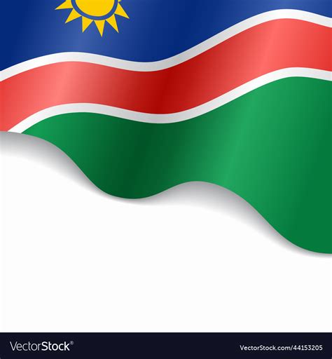 Namibian flag wavy abstract background Royalty Free Vector