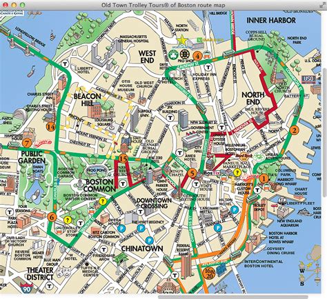 Boston Trolley Route Map...tour it all ! | Ciudades, Boston