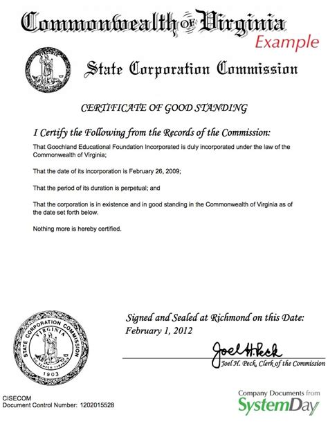 Virginia Certificate of Formation - LLC Bible