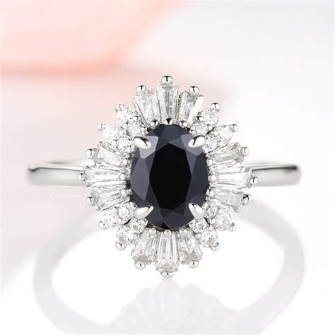 Victoria Black Diamond Ring Sterling Silver Natural Black Onyx ...