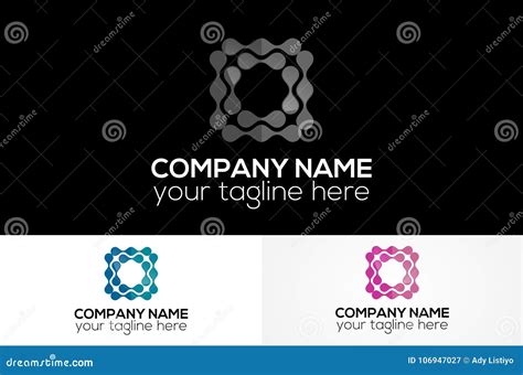 Metalic Dot Square Logo Template Design Stock Illustration ...