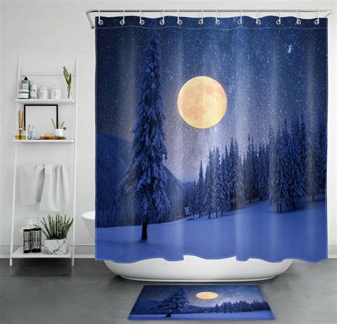 Create a Winter Wonderland in Your Bathroom with a Snowy Forest Shower Curtain & Set - Walmart.com