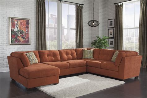 Rust Colored Sectional Sofa | Living room orange, Living room sectional, Orange furniture living ...