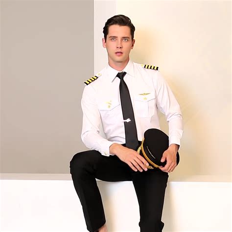 White Classic Men's Pilot Uniform Shirt With Epaulette - Buy High ...